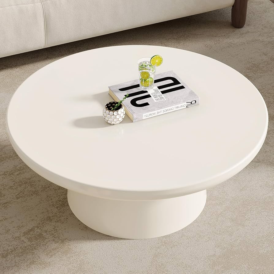GraceNook White Round Coffee Table, 31" Small Coffee Table for Apartment, Modern Living Room Coff... | Amazon (US)