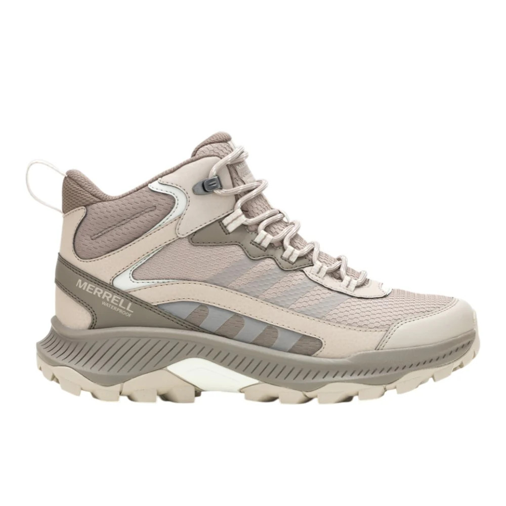 Shop Beige Womens Merrell Speed Strike 2 Mid Waterproof Hiking Boots | Shoebacca