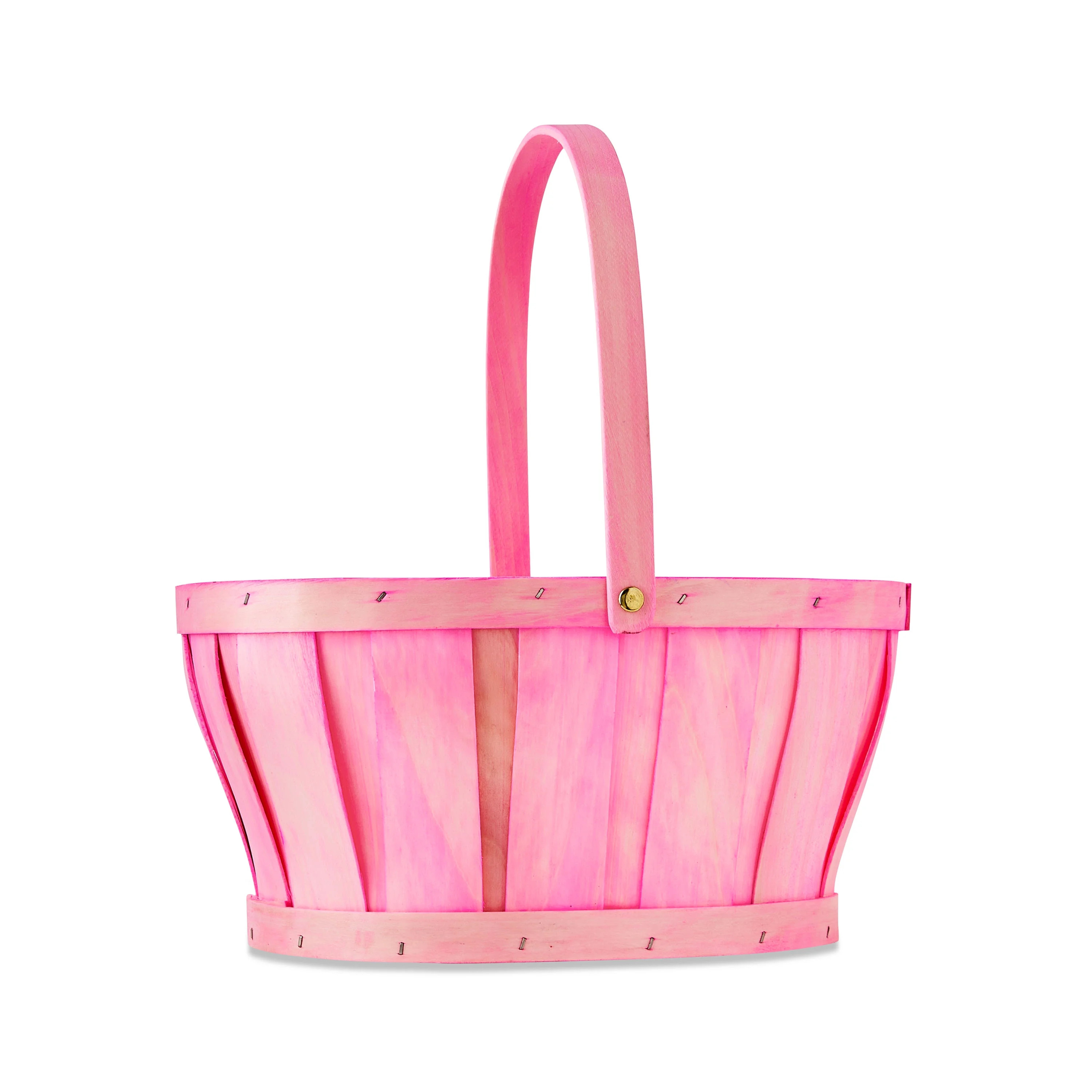 Easter Oval Pink Woodchip Basket, 13 in x 12 in x 9.5 in, by Way To Celebrate | Walmart (US)