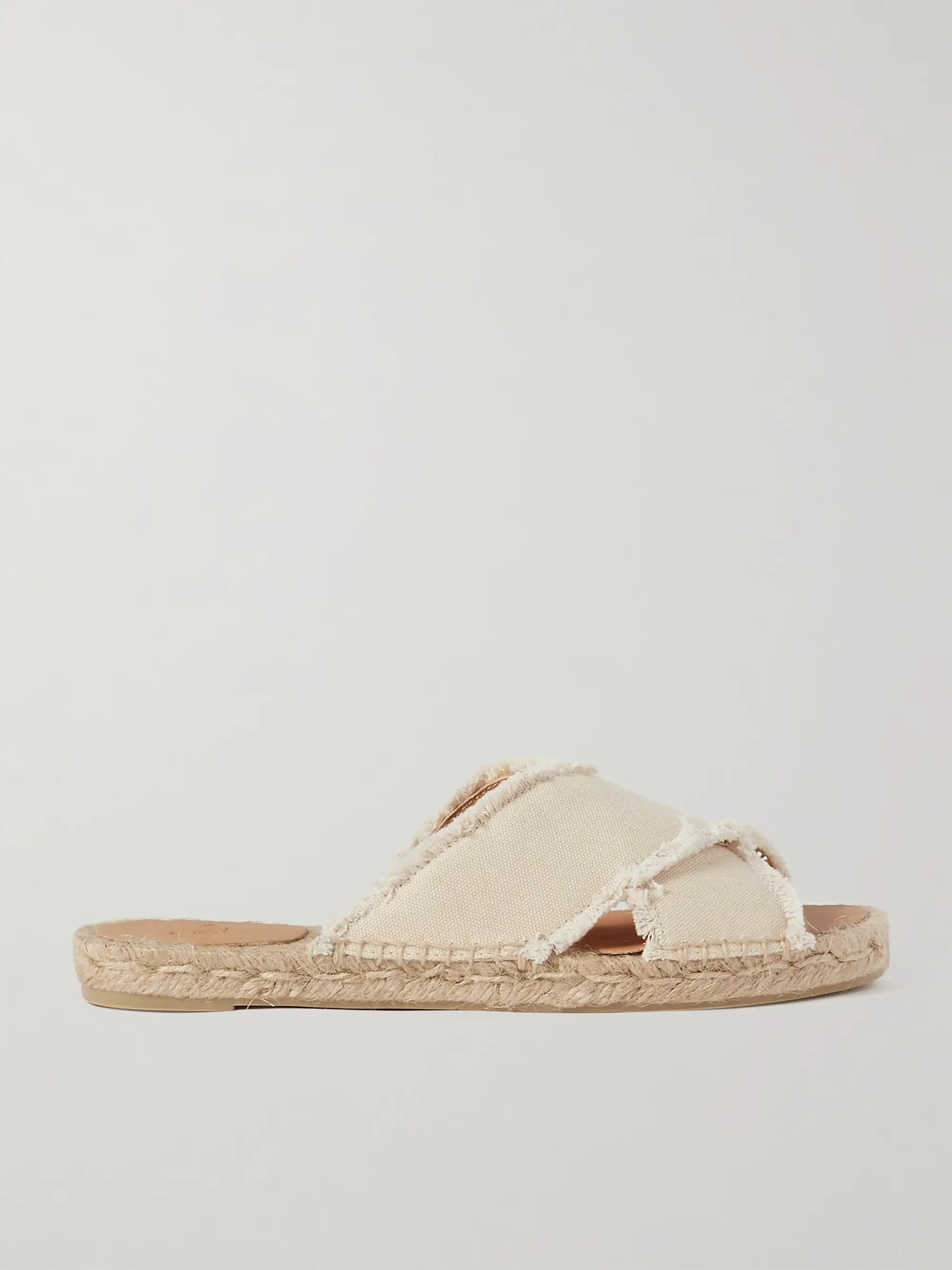 Palmera frayed canvas espadrille slides | NET-A-PORTER (UK & EU)