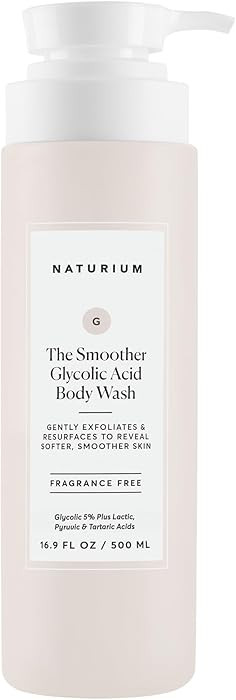 Naturium The Smoother Glycolic Acid Exfoliating Body Wash, Soft & Smoothing Cleanser, 16.9 oz | Amazon (US)