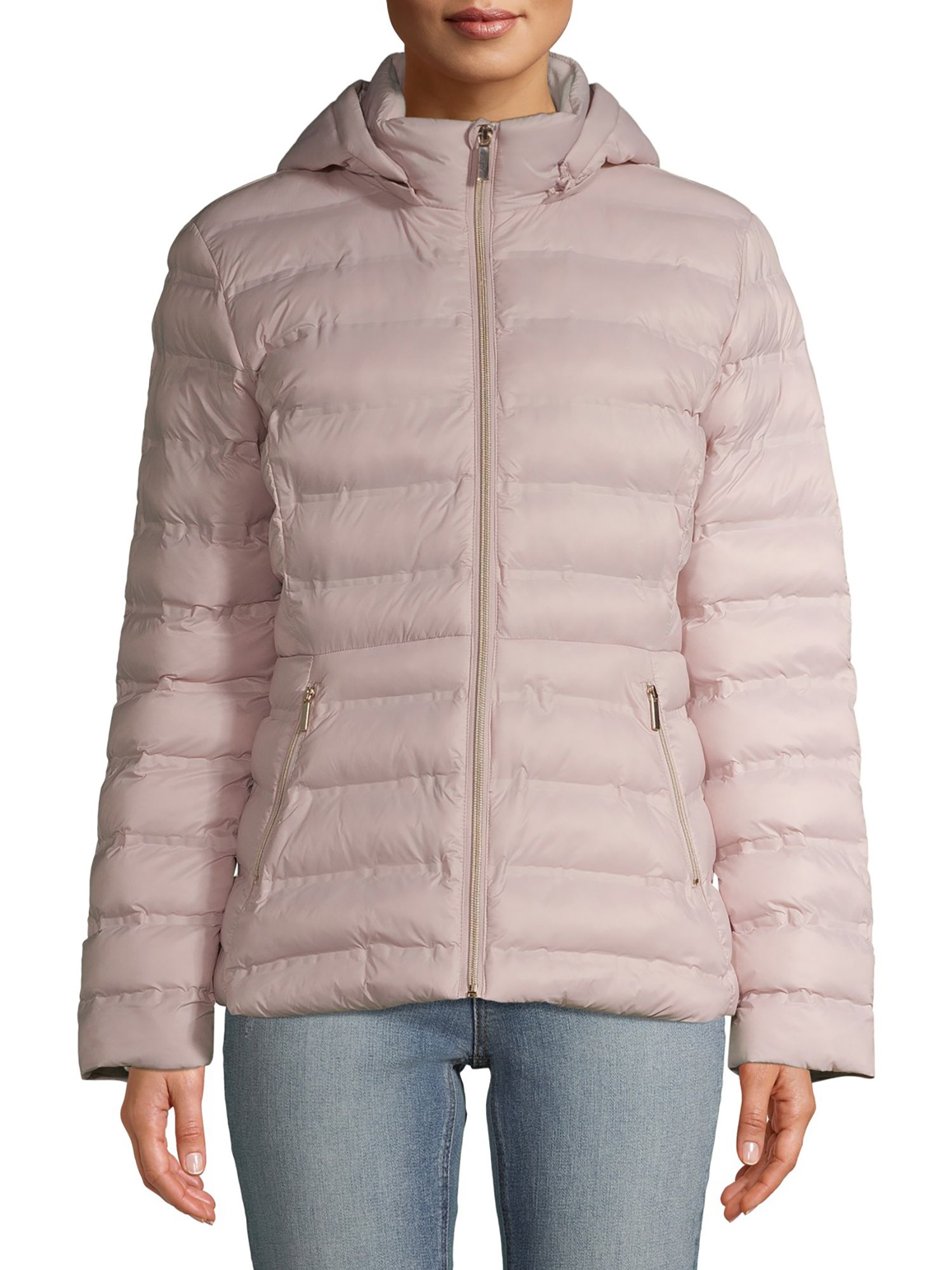 Time and Tru Women's Packable Puffer Jacket with Hood | Walmart (US)