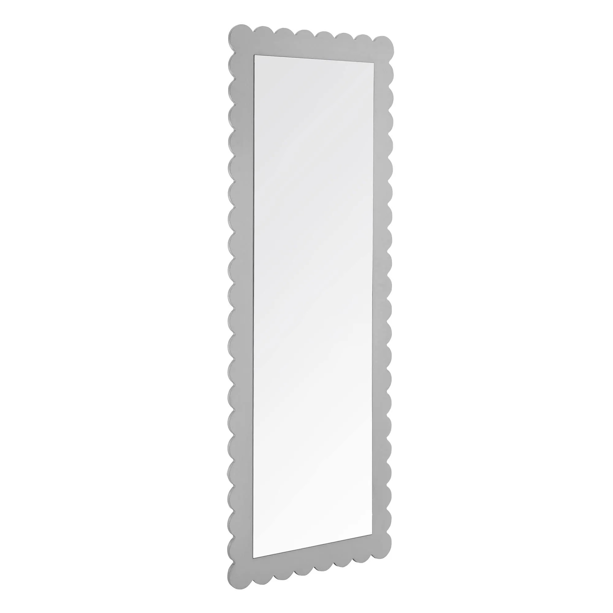 Modway Emmeline Scalloped Rectangle Floor Mirror in Light Gray | EEI-7117-LGR | Lowe's