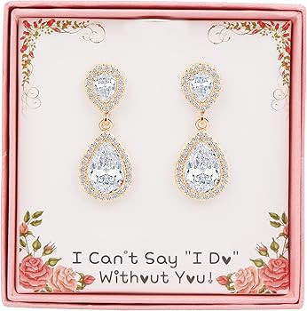 I Can't Say"I Do" Without You | 1 4 6 8 Sets Bridesmaid Jewelry Sets for Women Girls 14K Gold or ... | Amazon (US)