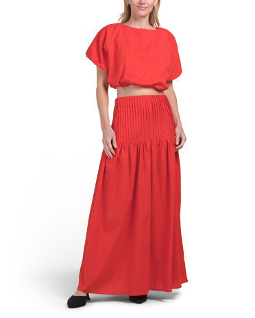 2pc Maxi Skirt And Puff Sleeve Top Set | TJ Maxx