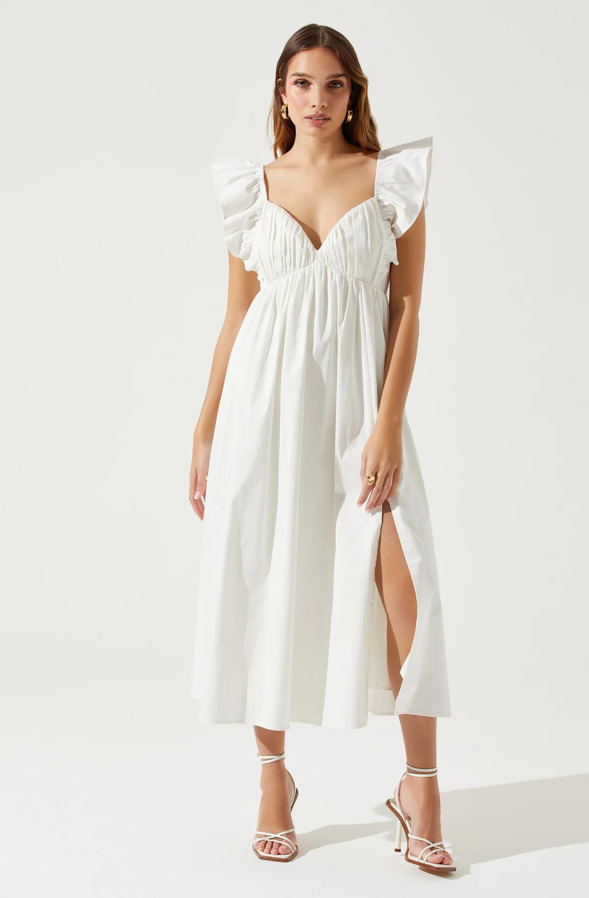 Flutter Sleeve Tie Back Maxi Dress | ASTR The Label (US)