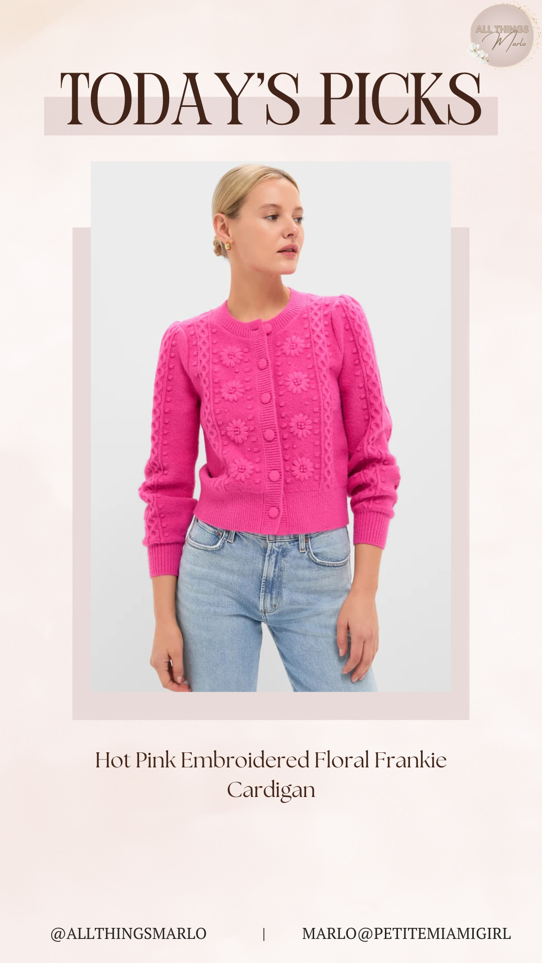 Hot Pink Embroidered Floral Frankie Cardigan 

 #LTKHoliday #LTKootd #LTKSeasonal