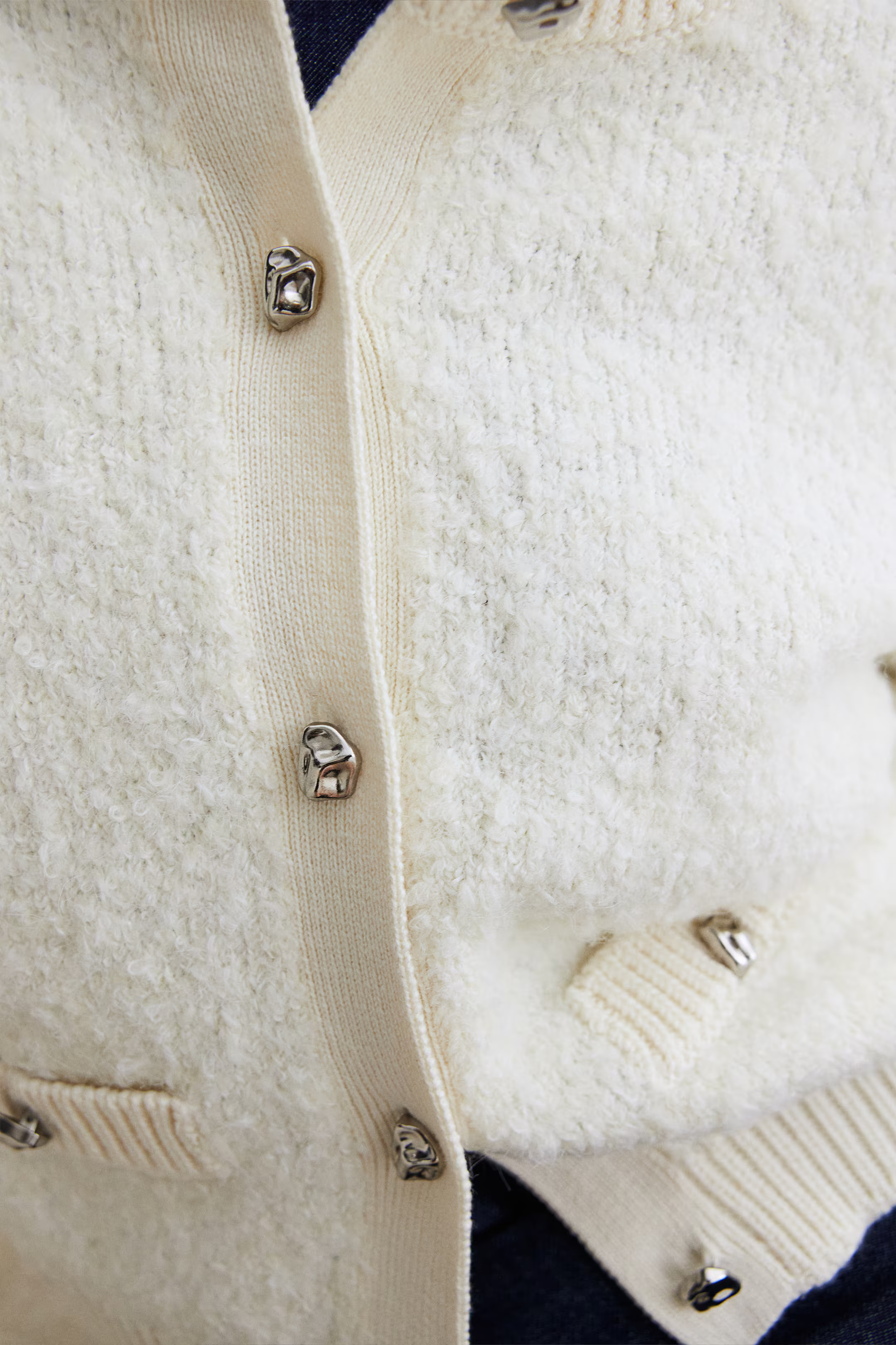 Bouclé-Knit Cardigan - Cream - Ladies | H&M US | H&M (US + CA)