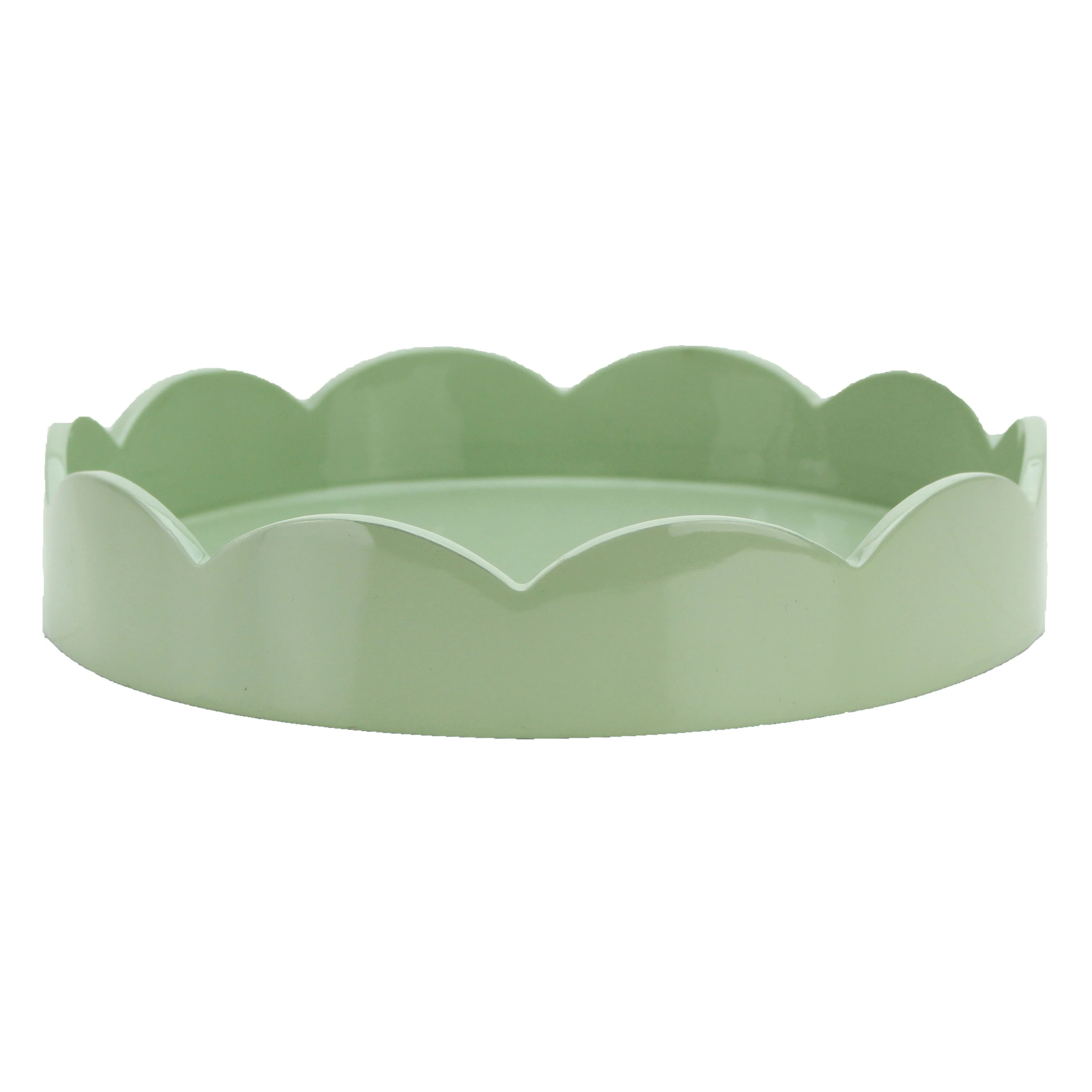 Sage Green Small Round Scallop Tray | Addison Ross US