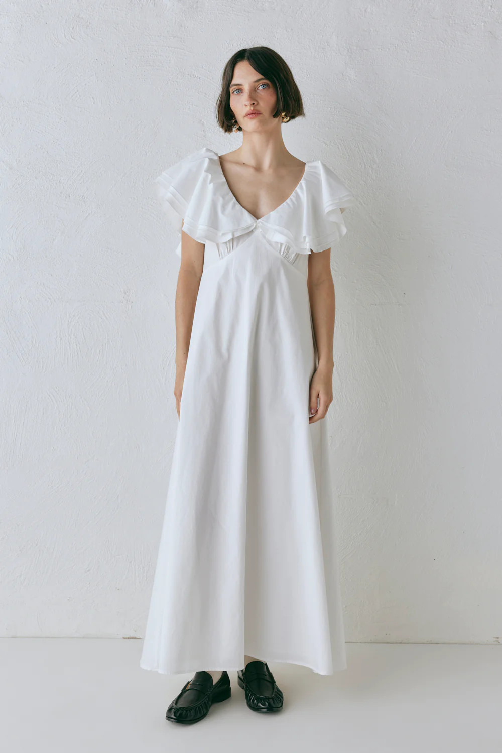 Party Nights Frill Midi Dress White | VRG Grl