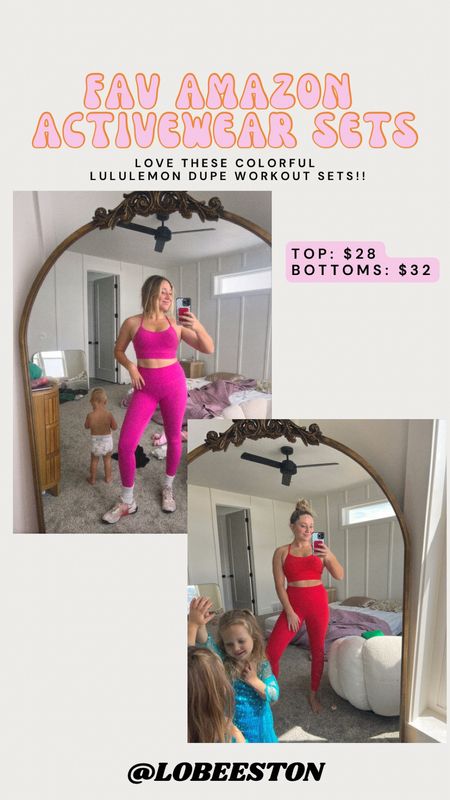 Fav Amazon activewear sets!! Love these colorful Lululemon dupe workout sets! 

#LTKunder50