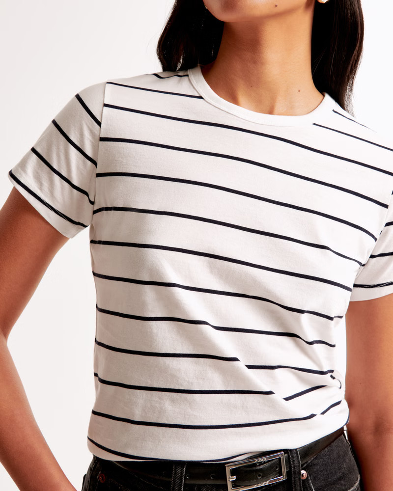 Essential Polished Body-Skimming Tee | Abercrombie & Fitch (US)