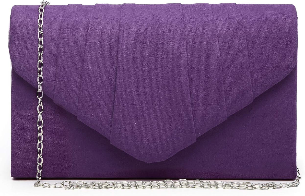 Dasein Women's Evening Bag Pleated Envelope Clutch Handbag Wedding Party Bridal Purse | Amazon (US)