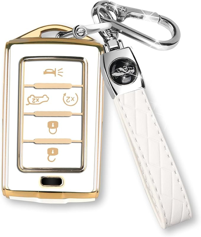 MILD EAST for Jeep Key Fob Cover with Keychain, Car Key Case Shell Protection 5 Buttons, Fit for ... | Amazon (US)