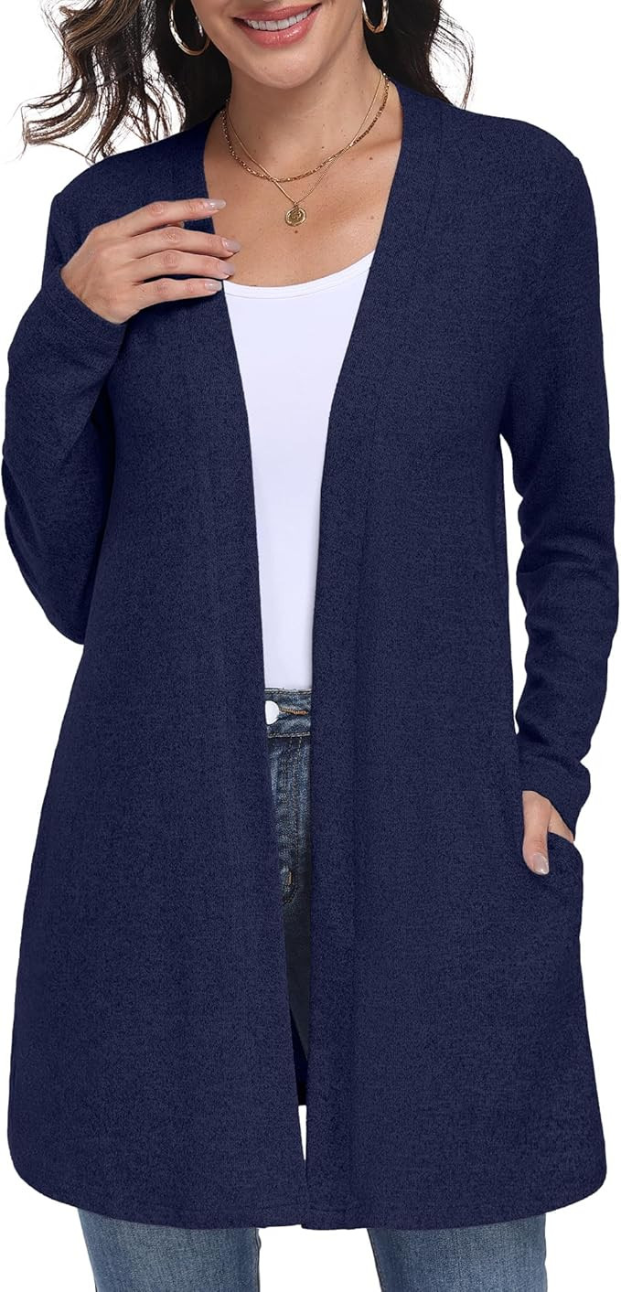 Lepunuo Cardigan Sweaters for Women Long Sleeve Lightweight Open Front Knit Cardigans Casual Loos... | Amazon (US)