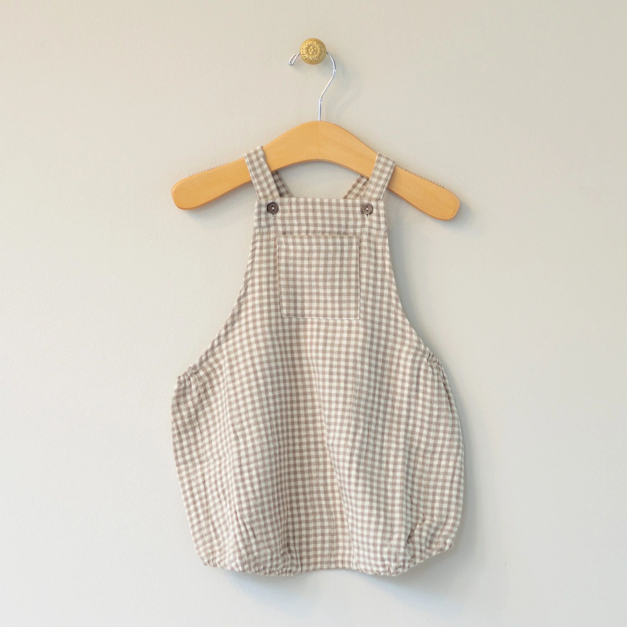 Quincy Mae Oat Gingham Hayes Overall | Four and Twenty Sailors