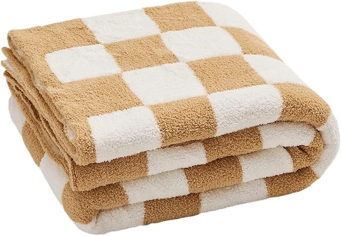 Throw Blankets Barefoot Checkerboard Gingham Warm Cozy Microfiber Reversible for Home Decor Bed C... | Amazon (US)