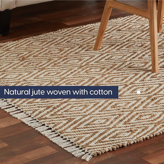 Pebble & Crane - Durham Rug - Woven Throw Rug - Jute and Cotton - Area Rug for Kitchen, Living Room, | Amazon (US)