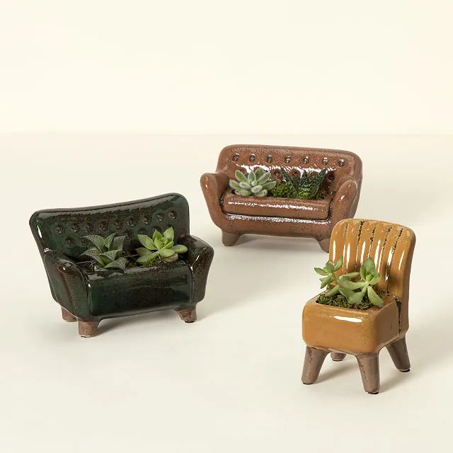Sofa Chair Planters - Set of 3 | UncommonGoods