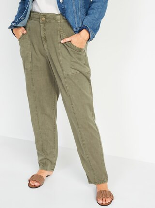 High-Waisted Garment-Dyed Utility Pants for Women | Old Navy (US)