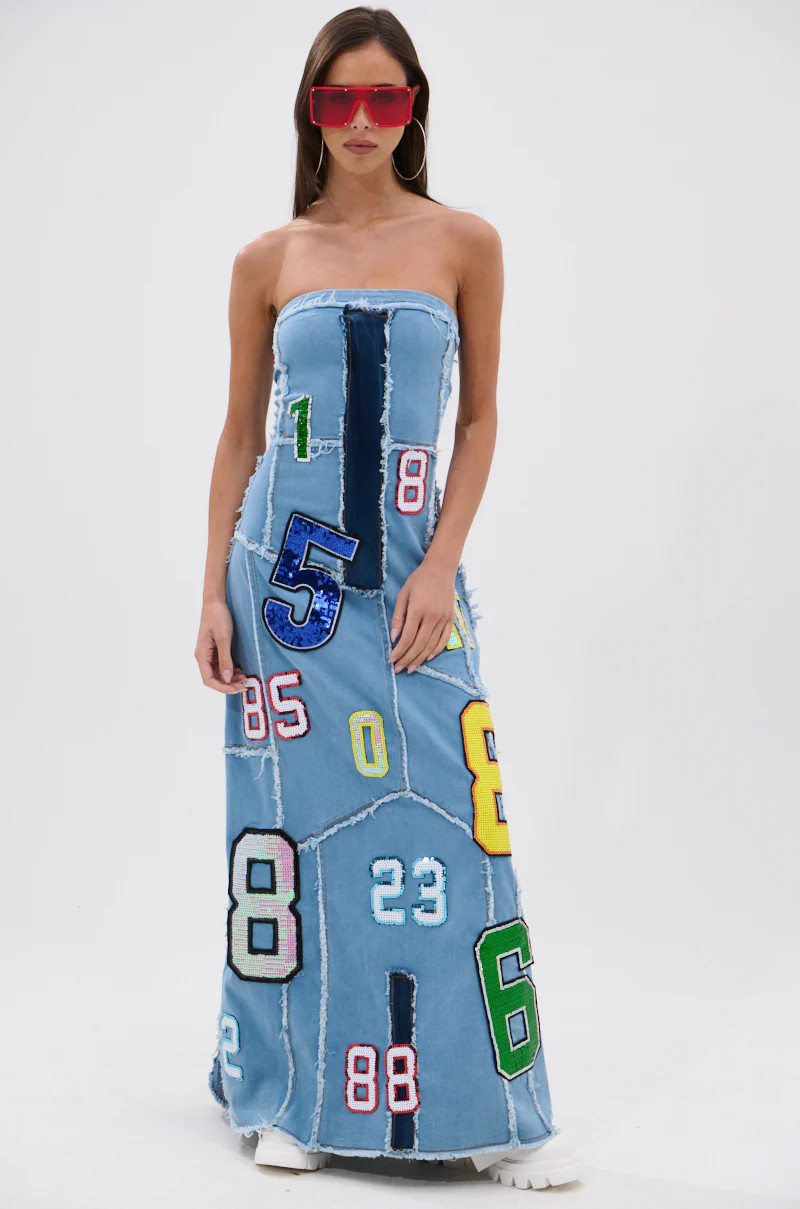 ABC 123 DENIM MAXI DRESS | AKIRA