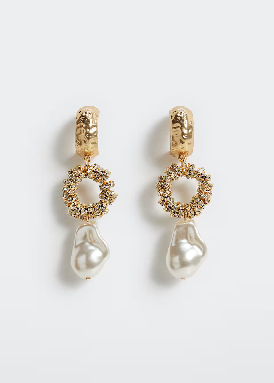 Pearl-effect crystal earrings -  Women | Mango USA | MANGO (US)