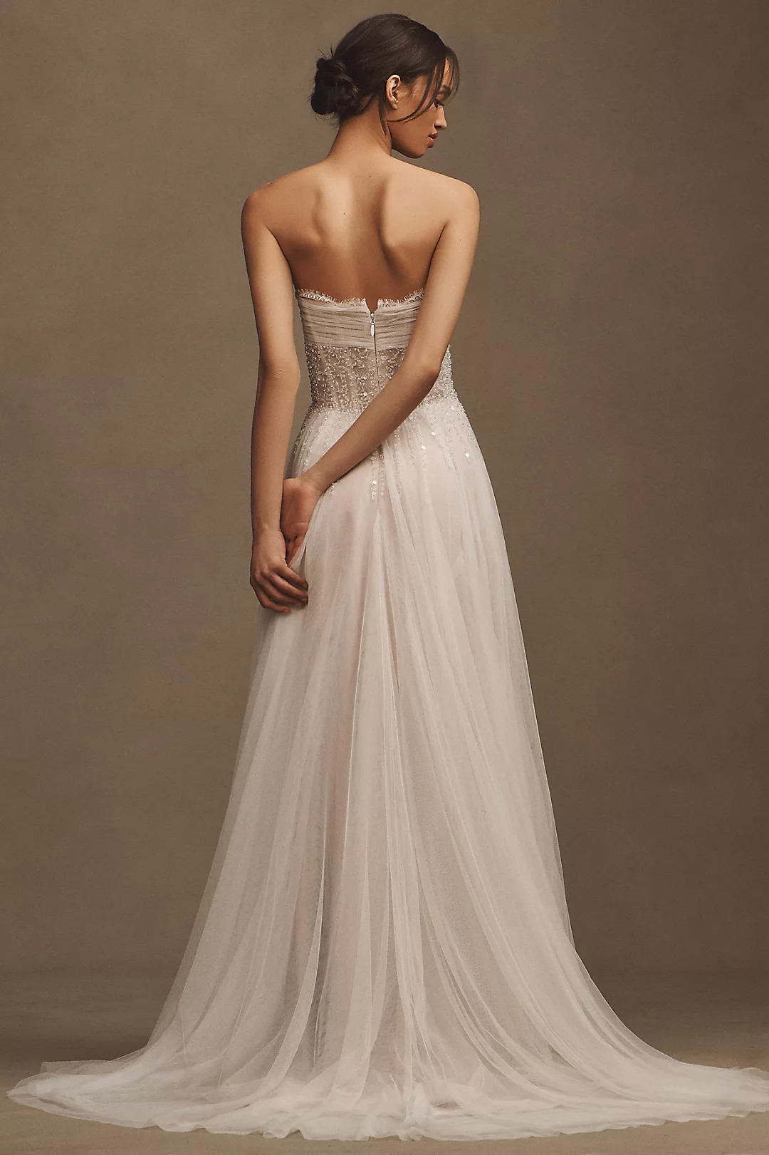 Wtoo by Watters Prima Beaded Tulle Strapless A-Line Wedding Gown | Anthropologie (US)