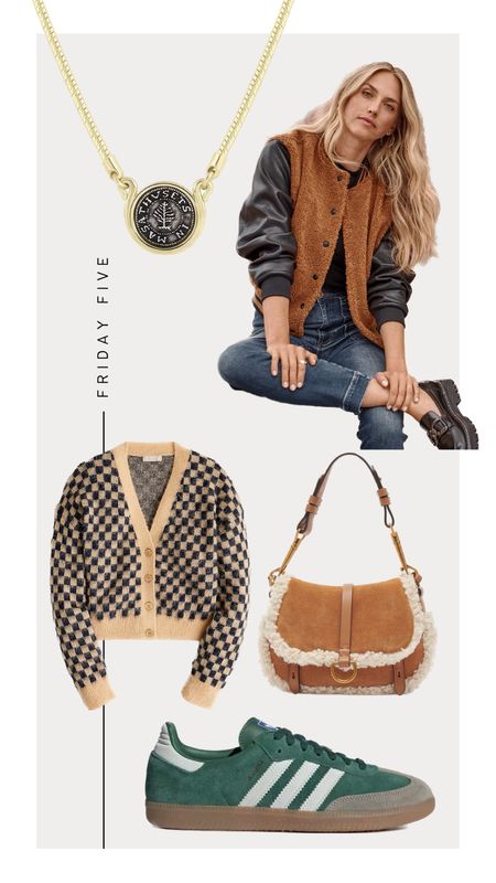 Friday Five: Shop my wishlist 

1. Electric Picks Saga Necklace - Code: WildOne20
2. Blank NYC Bomber Jacket 
3. J.Crew Checkered Cardigan
4.  Dolce Vita Rylee Crossbody 
5. Green Adidas Sambas 

#LTKstyletip #LTKitbag #LTKshoecrush