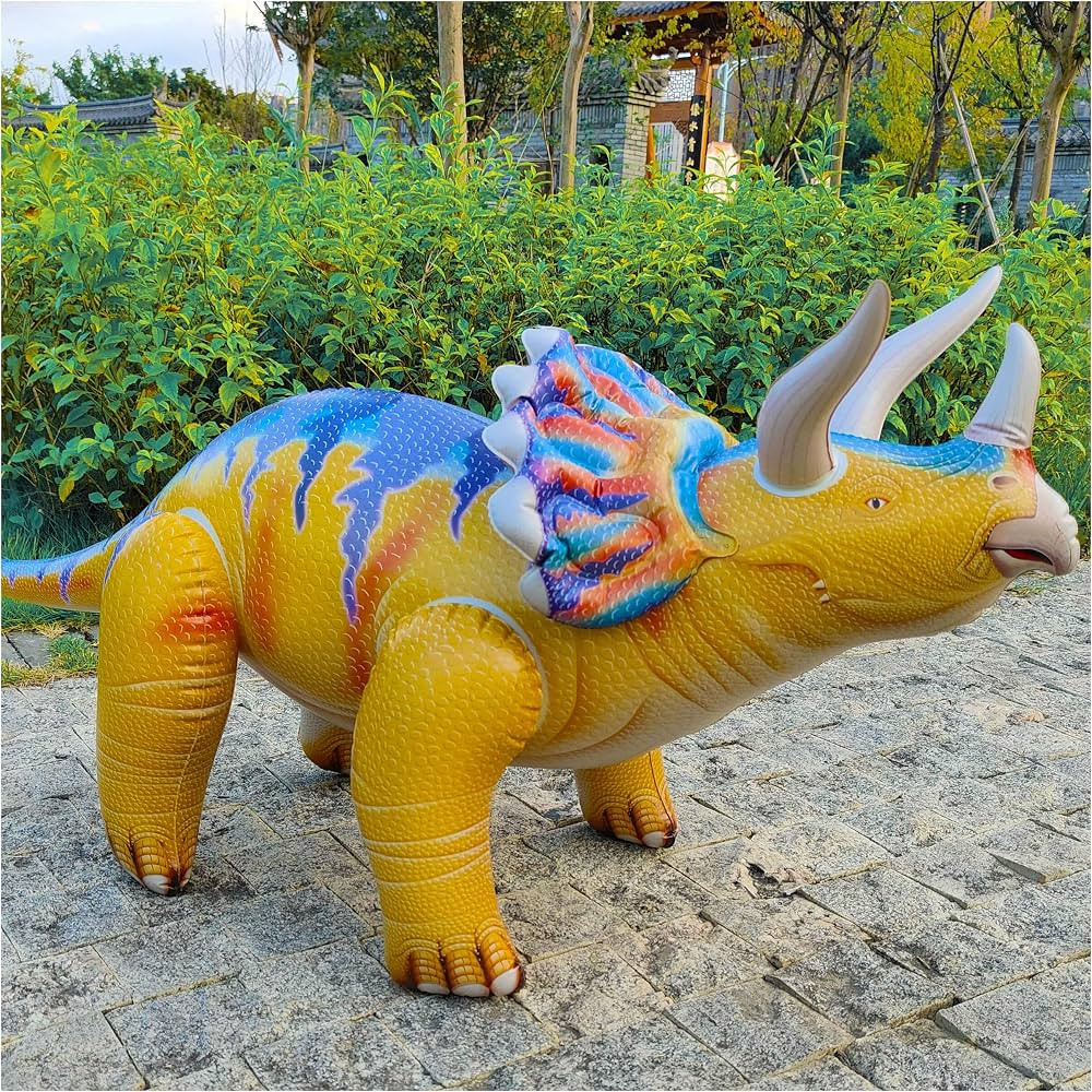 ZQ 43”L Triceratops Inflatable Dinosaur Party Decorations Blow Up Dinosaur Party Supplies Dinos... | Amazon (US)