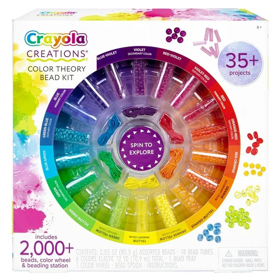 Crayola Creations Color Theory Bead Kit Jewelry Making Tween Activity, 2000+ Plastic Bead Kit | Walmart (US)