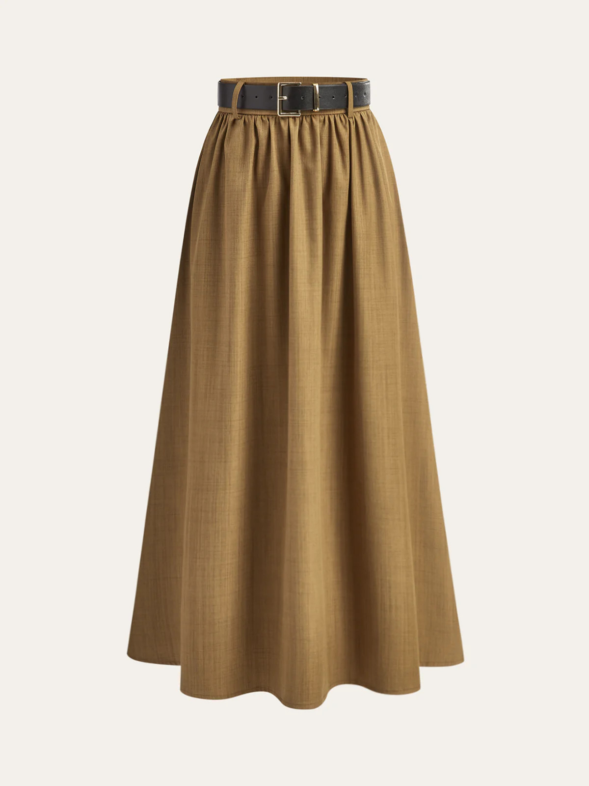 Belted Pleated Midi Skirt | Commense