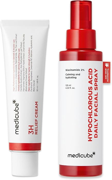 medicube Calming & Barrier Comfort Duo: 3H Daily Relief Cream and Hypochlorous Acid Power Soothin... | Amazon (US)