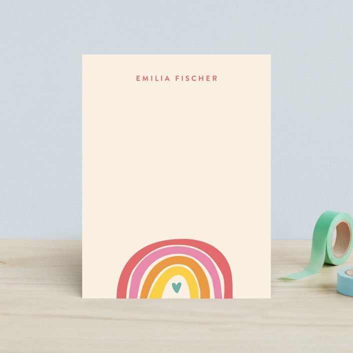 "Cheerful" - Customizable Children's Stationery in Beige by Jessica Williams. | Minted