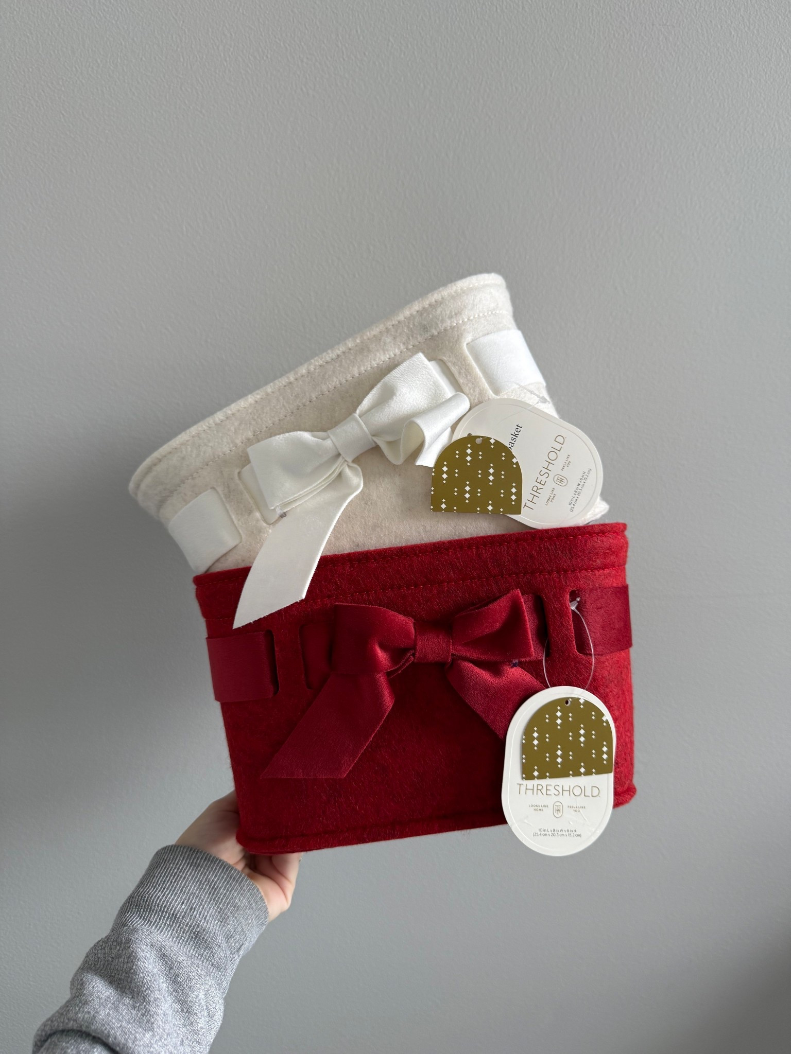 my fav holiday baskets back at target! loving the color options! the white basket has green and red options too! 

#LTKHoliday #LTKHome