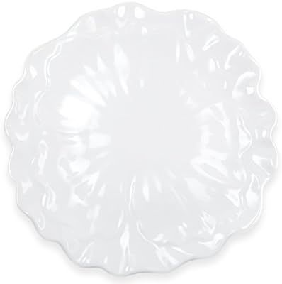 Q Squared Peony BPA-Free Melamine Serving Platter, 16-Inches, White | Amazon (US)