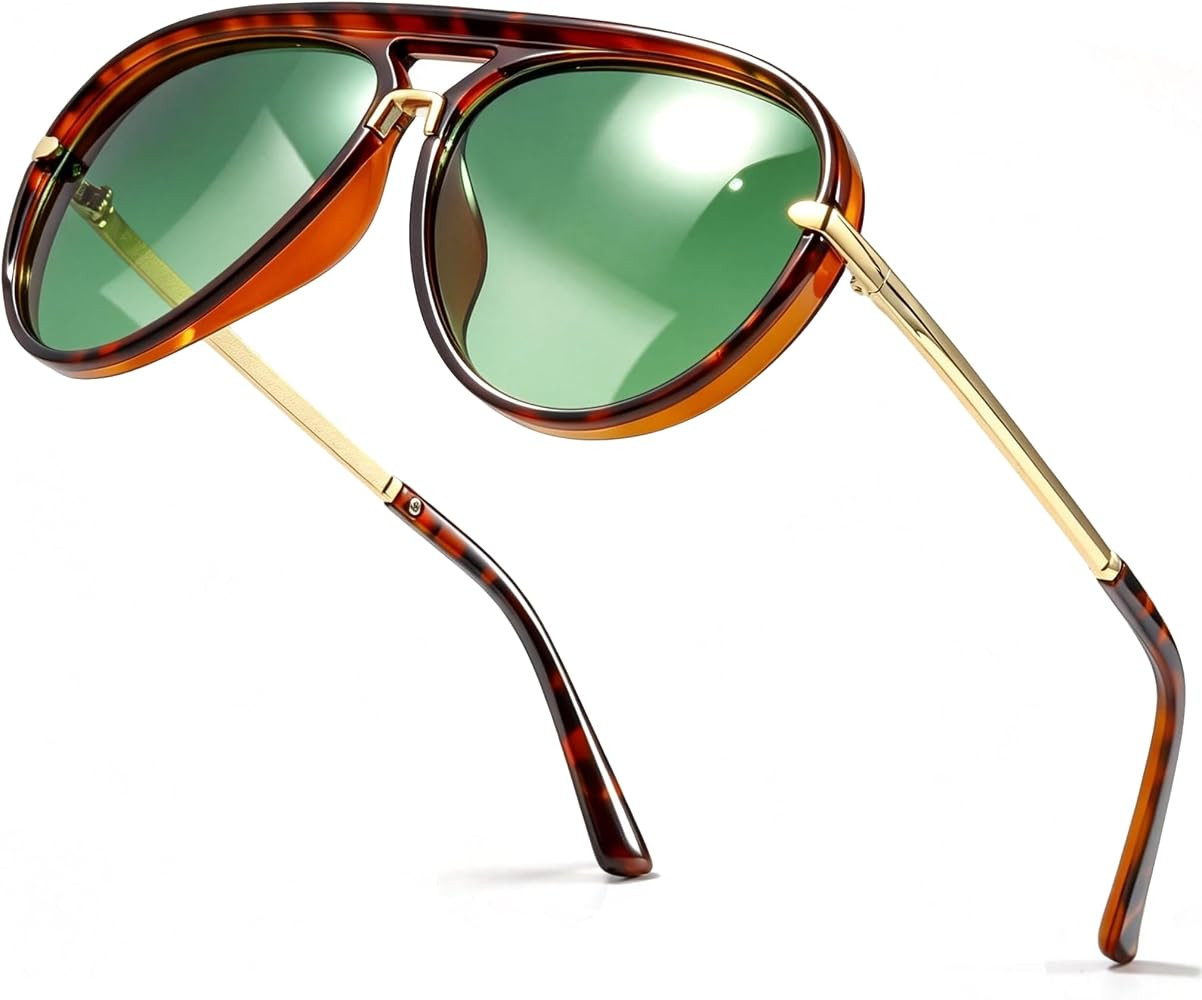 SIPHEW Retro Aviator Sunglasses for Women,Oversized Sun Glasses | Amazon (US)