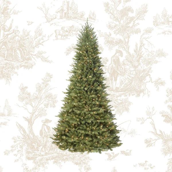 Downswept Vienna 7.5' Green/White Spruce Artificial Christmas Tree with 600 Clear/White Lights | Wayfair North America