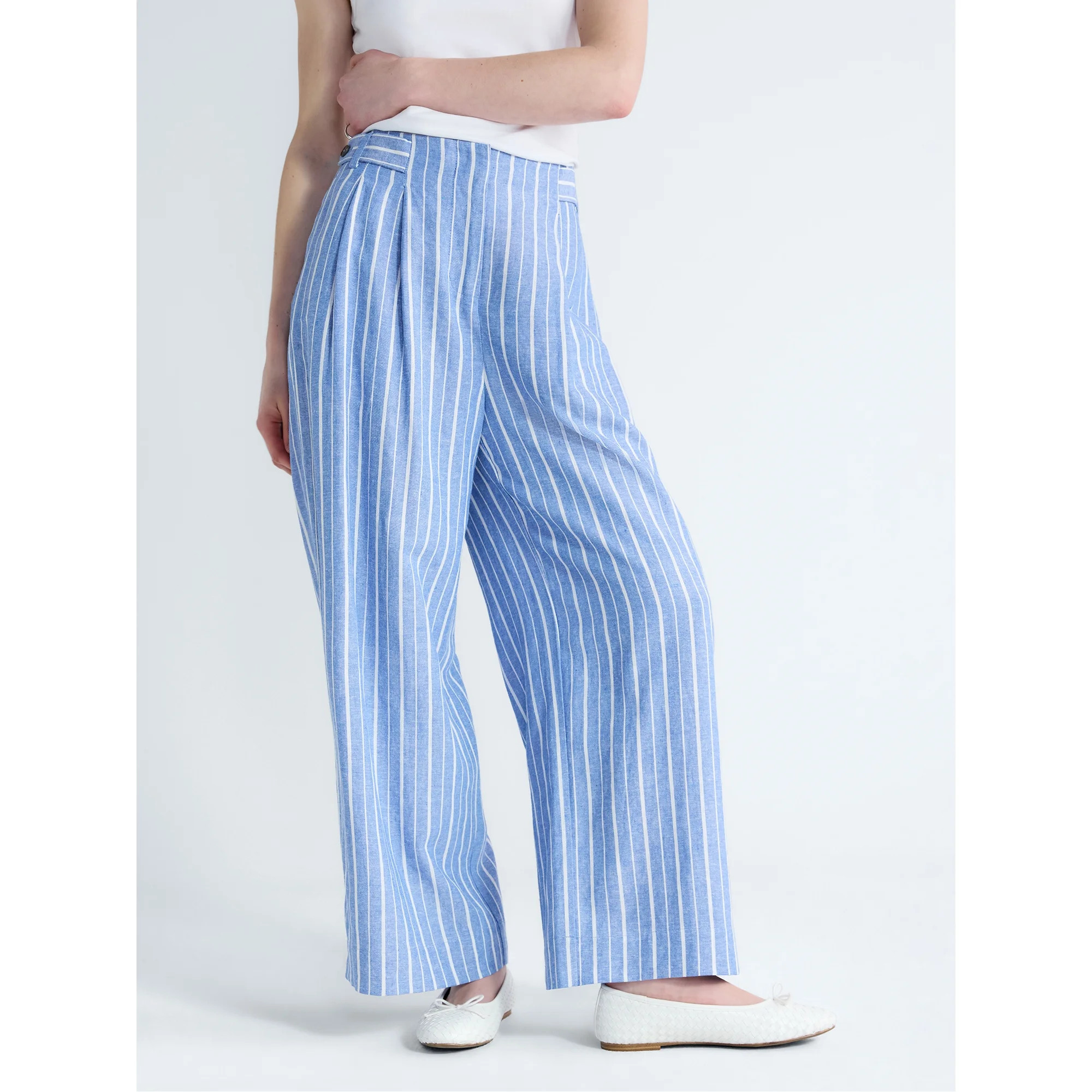 Free Assembly Women's and Women's Plus High Rise Wide Leg Cropped Pants, 27" Inseam, Sizes XS-4X | Walmart (US)