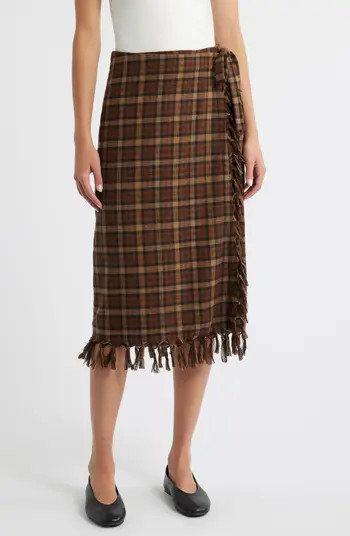 Saskia Fringe Trim Plaid Skirt | Nordstrom