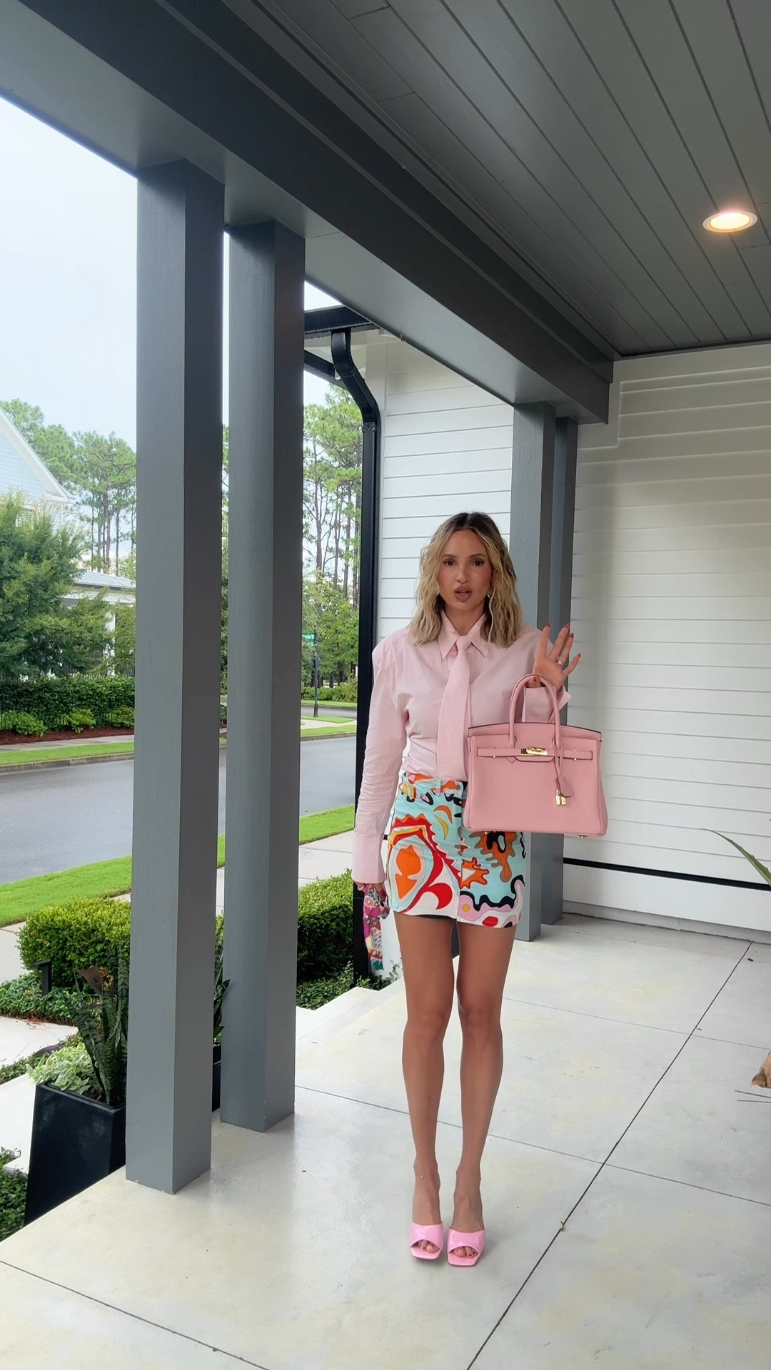 I had so much fun with this outfit! I love the juxtaposition of a masculine/feminine look and I feel like these shoulder pads and tie are giving that. This top is such a steal. It’s very much giving me health of vibes but it’s so affordable. I also bought the yellow version. I linked below as well. I’m wearing a small. I love that it ties in the back so it can really sense your waist. There’s Pucci skirt I’m wearing is vintage, but I linked some similar ones that are in stock right now. Also, my heels are old Steve Madden heels, and I can’t find them anywhere, but I linked some similar looks as well. My birkin looking bag is from
https://www.avonaofficial.com/ashley22
Use code Ashley22 for 22% off. My bag is the medium size. 

#LTKParties #LTKOver40 #LTKFindsUnder50