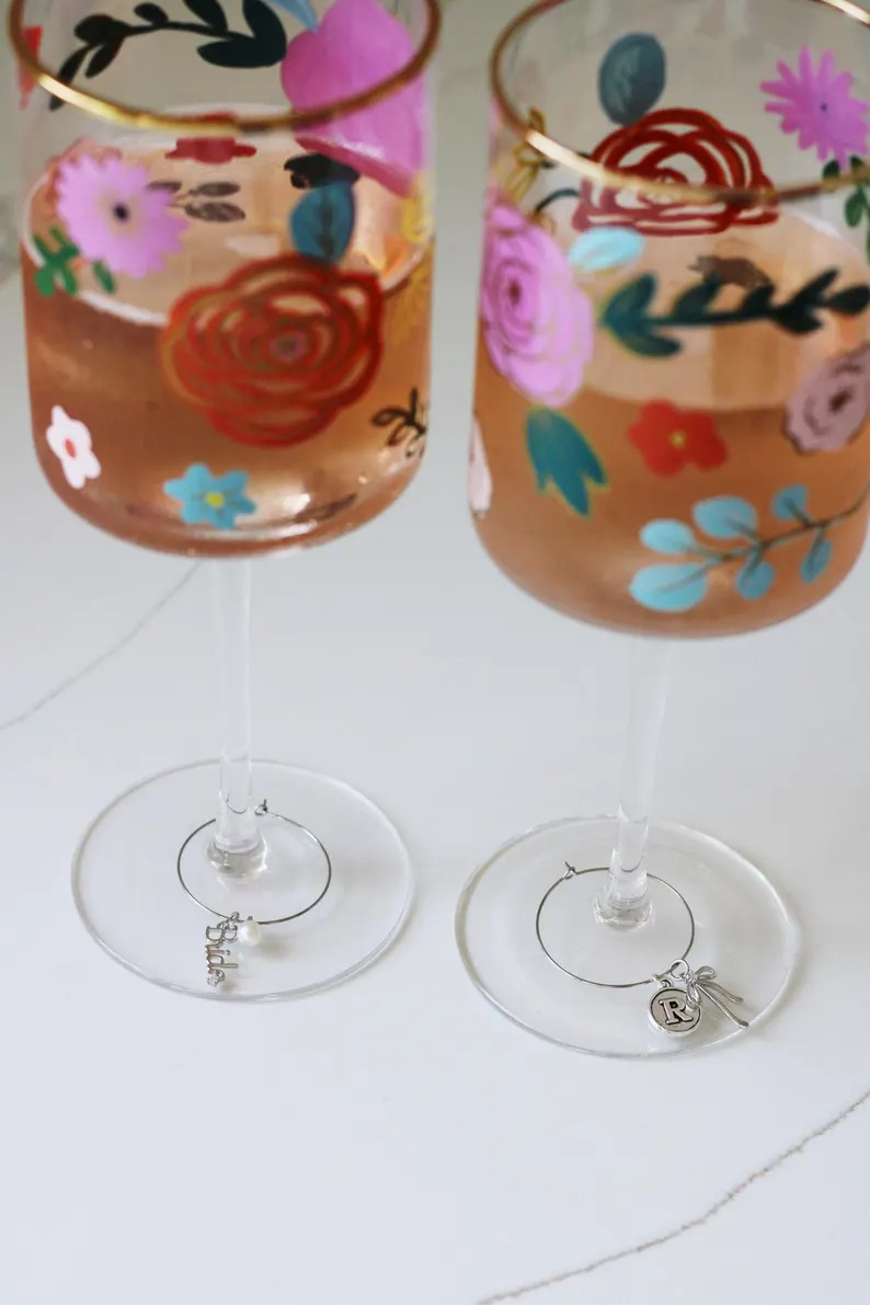 Personalized Name Drink Charms | Wine Glass Charms | Custom Name Glass Charms | Bachelorette Part... | Etsy (US)