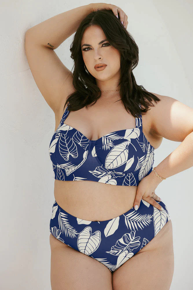 Boardwalk Bombshell Bikini Top - Blue Palm | POPFLEX