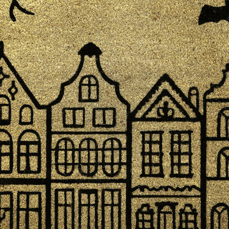 My Texas House Natural/Black Bats Halloween Outdoor Coir Doormat, 18" x 30" | Walmart (US)