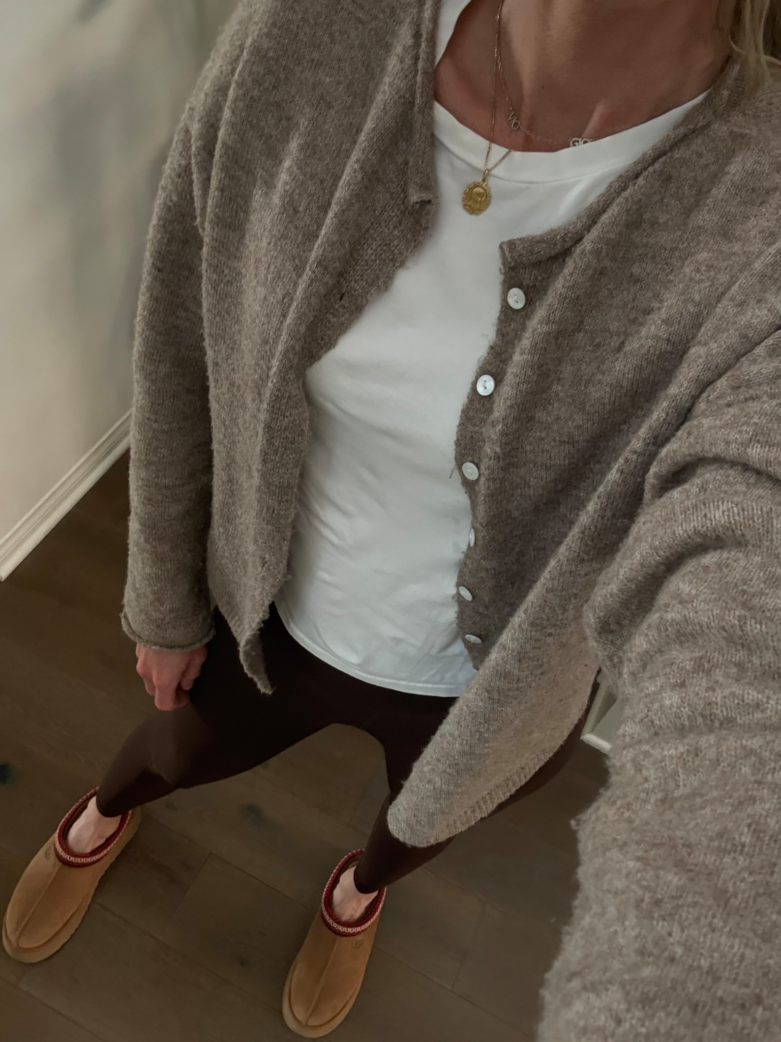 Comfy outfit of the day with a little lightweight cardi to dress up my leggings 👌 My cardigan is from Jane + Willow, I linked some similar options. 

Outfit of the day, mom outfit, mom style, leggings outfit, brown leggings, Amazon, Aritzia, Jane + Willow, Uggs, comfy everyday outfit, school dropoff outfit

#LTKmomlife #LTKgrwm #LTKootd