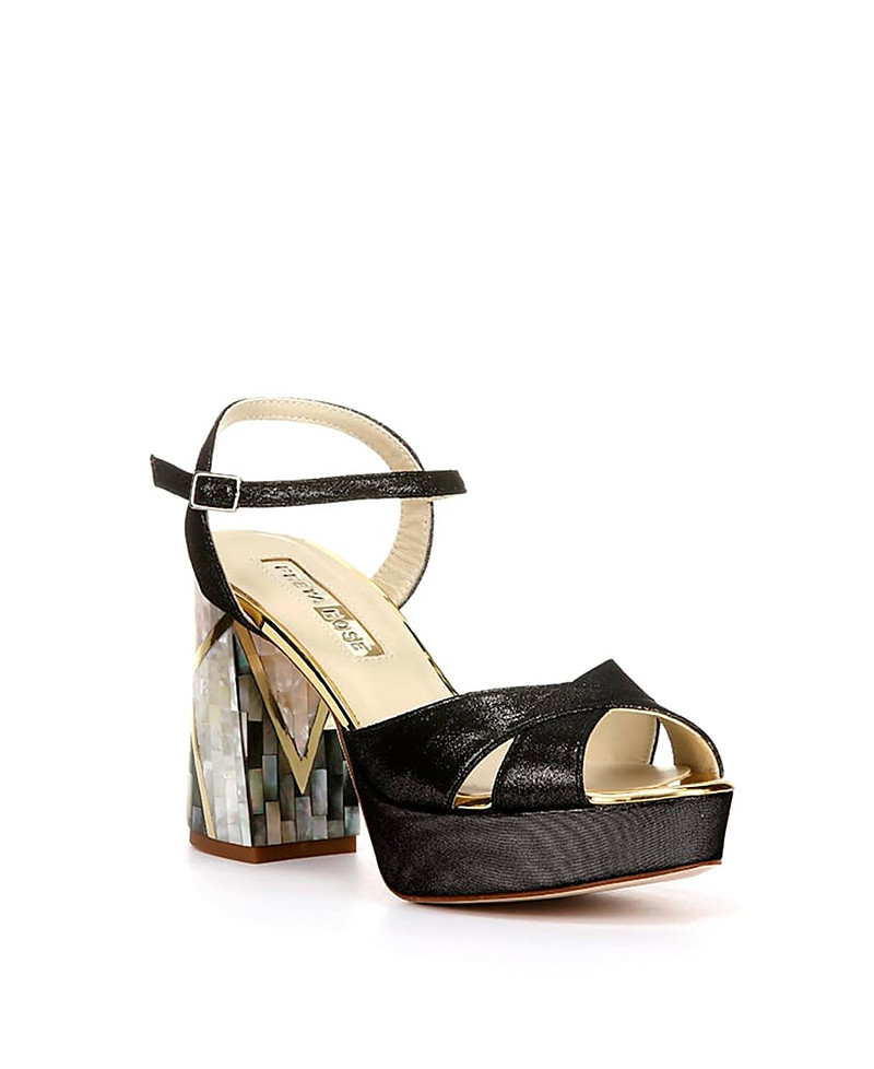 Freya Rose Women's Zahra Noir Ankle Strap Pearl Heel Sandal | Bloomingdale's (US)