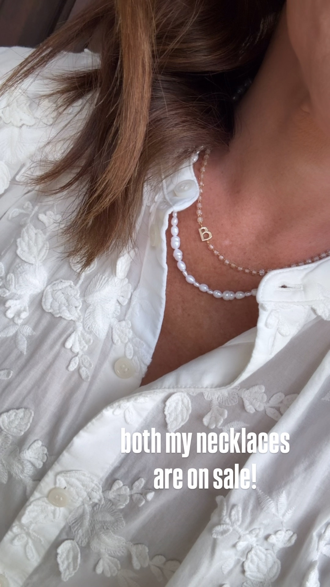 Layered necklaces. Beaded monogram necklaces. Pearl necklace.

#LTKootd #LTKSeasonal #LTKSaleAlert