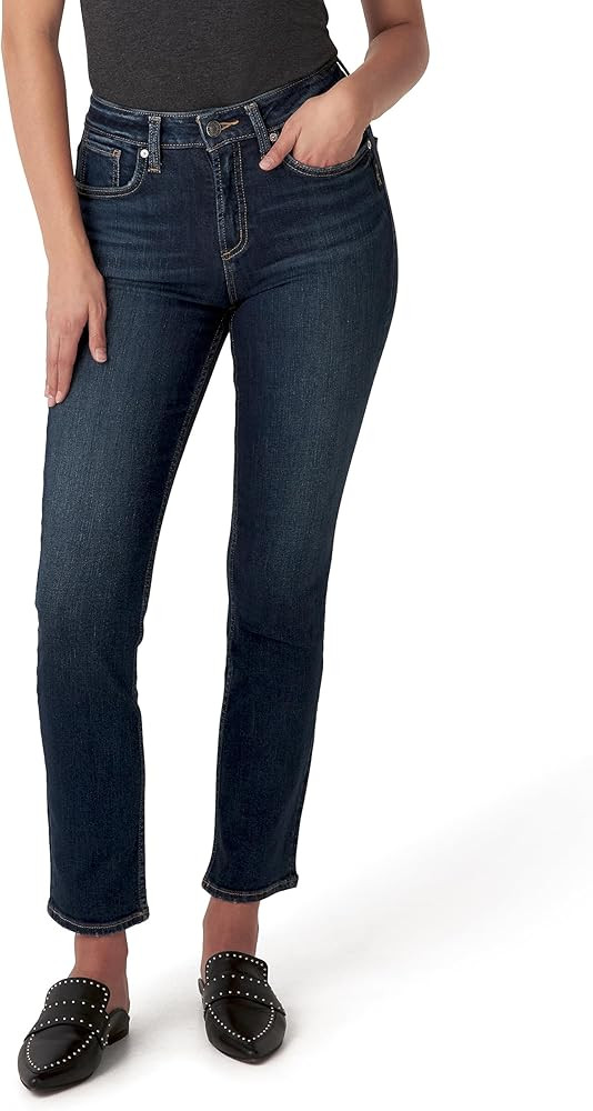 Silver JEANS CO Women's Avery High Rise Straight Leg Jeans | Amazon (US)