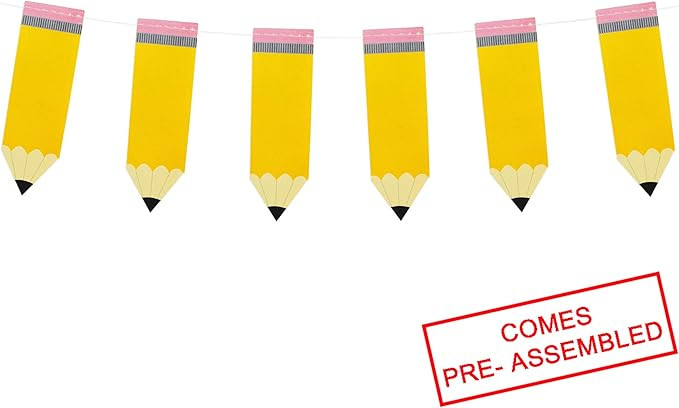 Pencil Banner | Pencil Garland | Kindergarten Banner | Classroom Decor | Pencil Party Decorations... | Amazon (US)