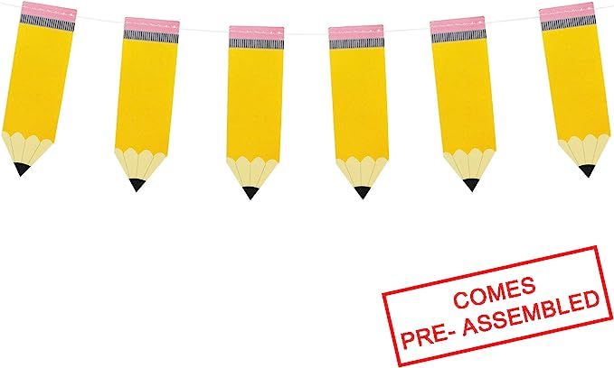 Pencil Banner | Pencil Garland | Kindergarten Banner | Classroom Decor | Pencil Party Decorations... | Amazon (US)