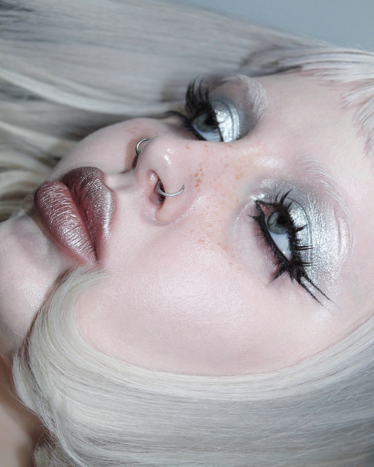 Silver metallic eyeshadow with black graphic liner 🖤 full face of mostly Urban Decay 

#LTKBeauty